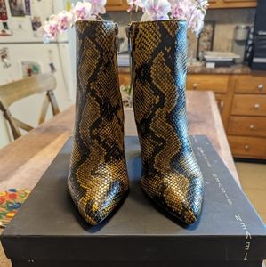 Steve Madden Jenn Multi Yellow snakeskin bootie